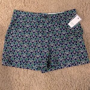NWT Crown & Ivy sz 8 shorts w/ 5 pockets, button & zip closure. Elephant print